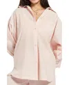 Peachaus Women's Yew Striped Ethical-cotton Pajama Shirt In Dawnlight Coral