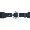Peachy Belts Ltd Women's Blue Navy Suede Waist Belt & Detachable Silver Chelsea Daisy Buckle In Blue