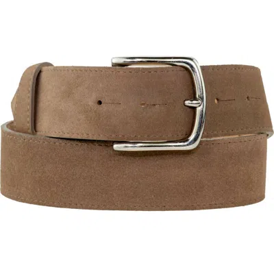 Peachy Belts Ltd Women's Brown Mink Suede Belt With Gold Buckle - Unisex In Metallic