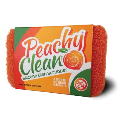 Peachy Clean Silicone Dish Scrubber Sponge In Orange