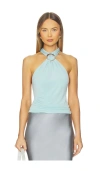 Peachy Den Amelia Halter Top In Blue