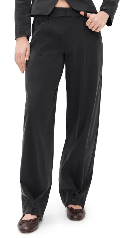Peachy Den Bardot Tailored Pleat Trousers Onyx In Black