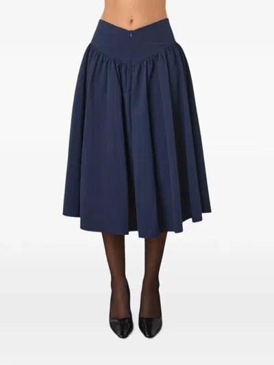 Peachy Den Deba Midi Skirt In Blue