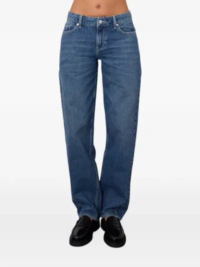 Peachy Den Joan Mid-rise Jeans In Blue