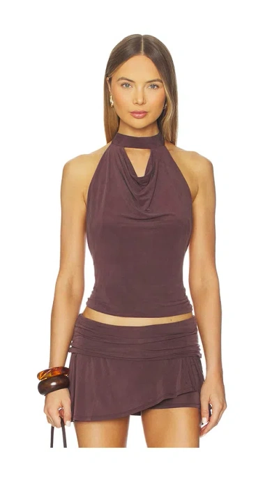 Peachy Den Kylie Halter Top In Brown