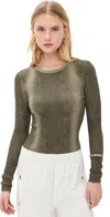 Peachy Den Lulu Thermal Top Olive Python In Green