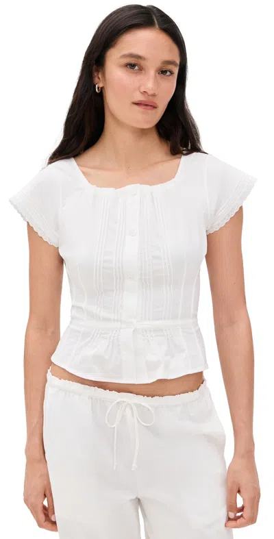 Peachy Den Renee Blouse Porcelain