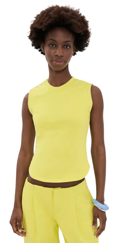 Peachy Den Trixie Sweat Vest Top Highlighter In Yellow