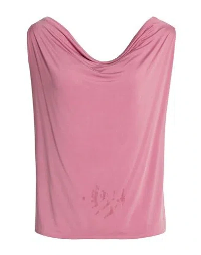 Peachy Den Woman Top Antique Rose Size M Cupro, Elastane In Pink