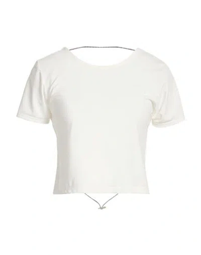 Peachy Den Woman Top White Size L Nylon, Elastane