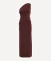 Peachy Den Women's Amelia One-shoulder Hot Choc Maxi Dress In Brown