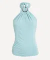 Peachy Den Amelia Halter Top In Blue