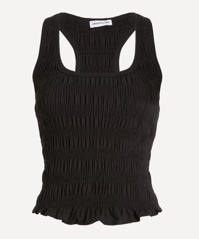 Peachy Den Women's Deba Onyx Shirred Vest Top
