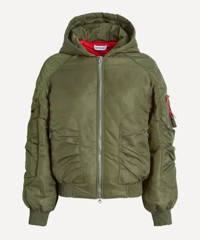 Peachy Den Women's Penny Spring Moss Bomber Jacket In Green