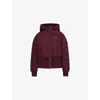 Peachy Den Womens Burgundy Sandy Hooded Woven Bomber Jacket Xs In Burgundy