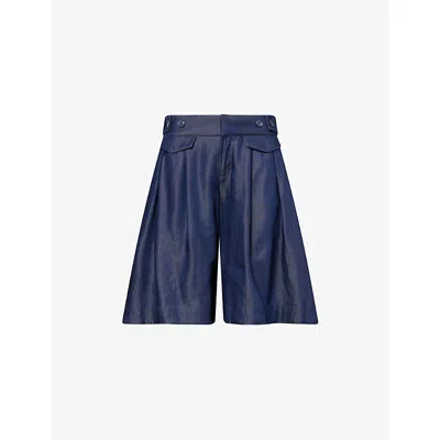 Peachy Den Womens  Estelle Wide-leg Woven Culottes In Blue