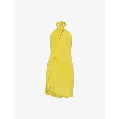 Peachy Den Womens  Kylie Halterneck Stretch-woven Mini Dress