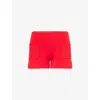 Peachy Den Womens Jam Marie Mid-rise Stretch-cotton Blend Shorts Xs In Red
