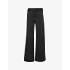 Peachy Den Womens Lead Lennox Striped Wide-leg Mid-rise Woven Trousers In Lead