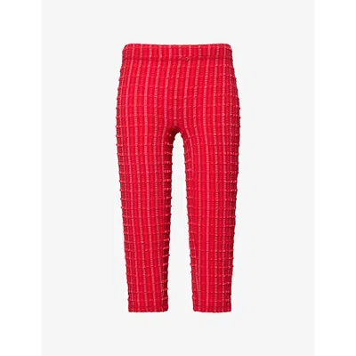Peachy Den Womens Cindy Knee-length Stretch-woven Trousers Lipstick