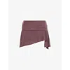 Peachy Den Womens Kylie Asymmetric Stretch-woven Skort Mahogany