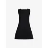 Peachy Den Womens  Audrey Flared Stretch-cotton Mini Dress In Onyx