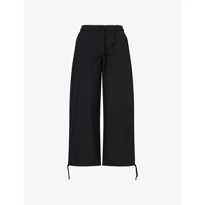 Peachy Den Womens  Deba Barrel-leg Cotton-blend Trousers In Black