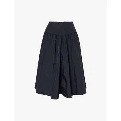 Peachy Den Womens  Deba Zipped Midi Skirt In Black