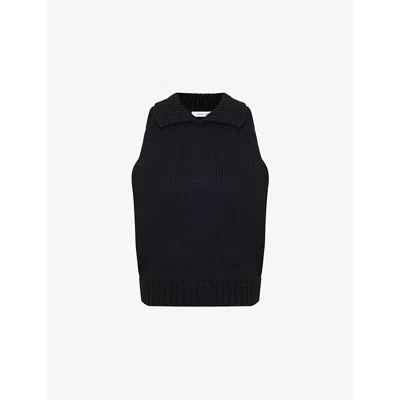 Peachy Den Womens Annie Sleeveless Knitted Vest Onyx