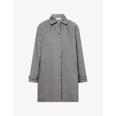 Peachy Den Womens Cheri Collared Cotton Coat Slate Xs