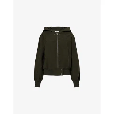 Peachy Den Womens Olive Edie Hooded Cotton Jacket