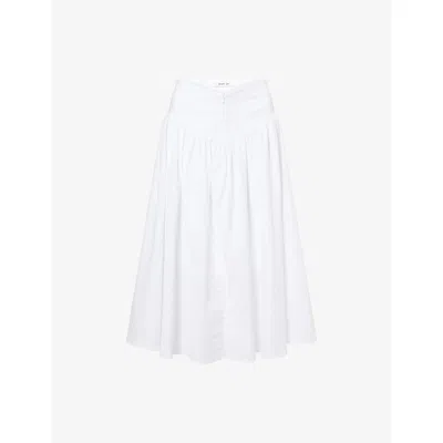 Peachy Den Womens  Deba Yoke Waist Woven Midi Skirt