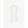 Peachy Den Womens Missy Pleated Stretch-cotton Mini Dress Porcelain Xl In White