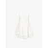 Peachy Den Womens Renee Broderie-anglaise Cotton Mini Dress Porcelain In Porcelain