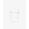 Peachy Den Womens The Deba Shirred Faille Top Porcelain
