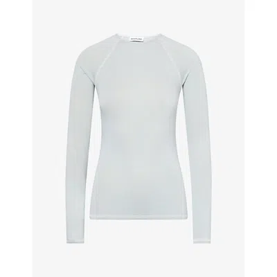 Peachy Den Womens Susie Long-sleeve Stretch-woven Top Grey Marl