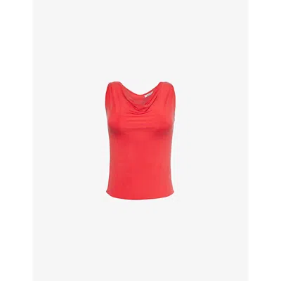Peachy Den Womens Tomato The Kylie Cowl-neck Sleeveless Stretch-jersey Top