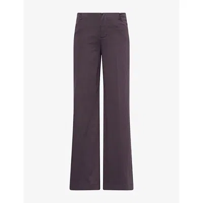 Peachy Den Womens Twiggy Straight-leg Stretch-cotton Trousers Fig