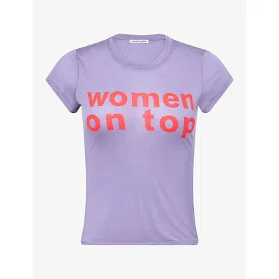 Peachy Den Womens Women On Top Stretch-cotton T-shirt Vimto