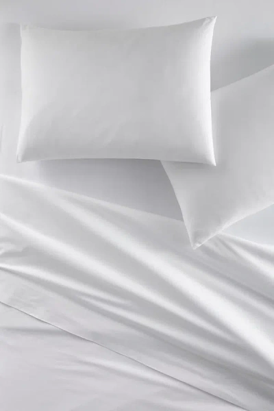 Peacock Alley 40 Winks Washed Percale Flat Sheet In White