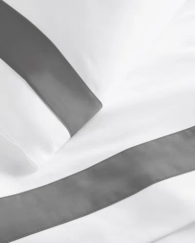 Peacock Alley 420 Thread Count Soprano Trim Queen Flat Sheet In White
