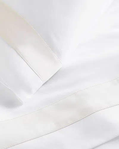 Peacock Alley 420 Thread Count Soprano Trim Queen Flat Sheet In White