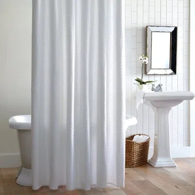 Peacock Alley Alyssa Cotton Single Shower Curtain In White