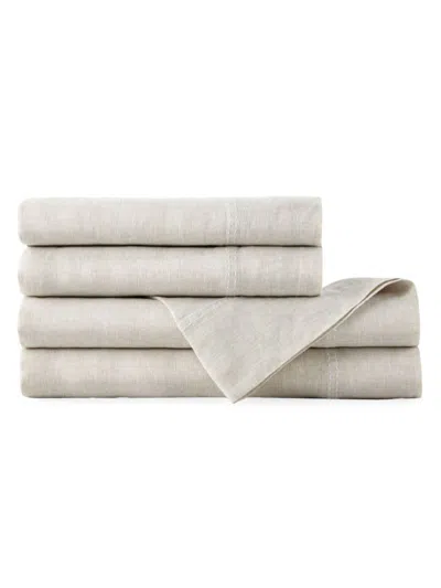 Peacock Alley European Washed Linen Sheet Collection In Natural