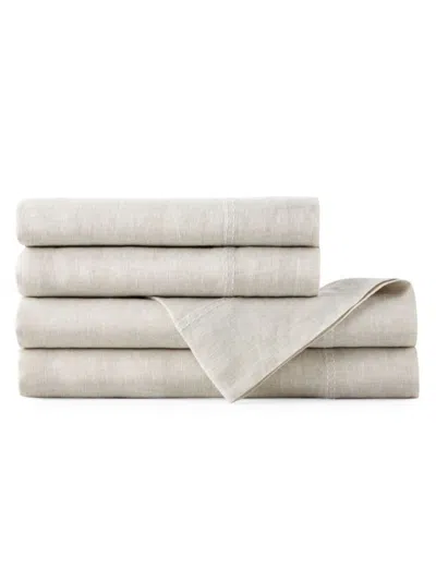 Peacock Alley European Washed Linen Sheet Collection In Natural
