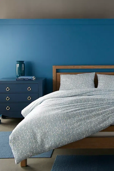 Peacock Alley Fern Percale Duvet Cover In Blue