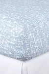 Peacock Alley Fern Percale Fitted Sheet In Blue