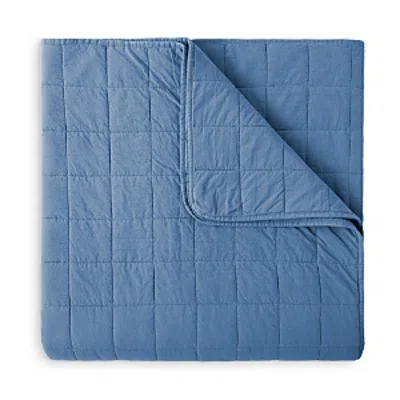 Peacock Alley Four Square Quilted Coverlet, King In Denim