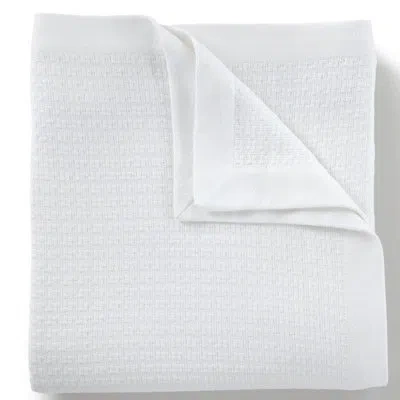 Peacock Alley Newport 100% Cotton Blanket In White