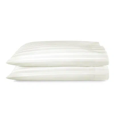 Peacock Alley Soprano 400 Stripe 100% Cotton Sateen Pillowcases In Ivory